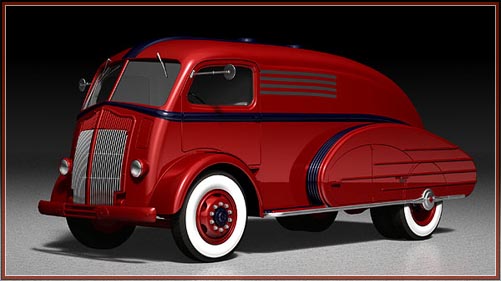 Vintage streamline cars and trucks by 3D modeler Niko Moritz
