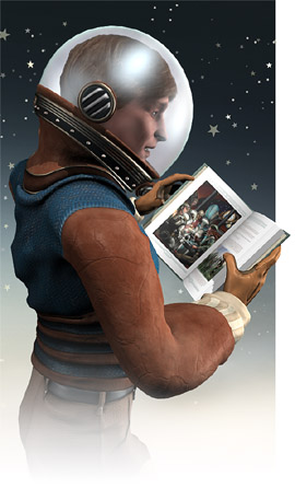 Retro Spacemen love their books