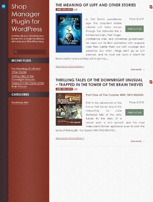 CreateSpace Shop Manager plugin for WordPress- theme preview