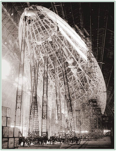 construction photos of the USS Macon