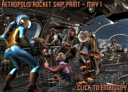 Retropolis Rocket Ship Print: Work in Progress