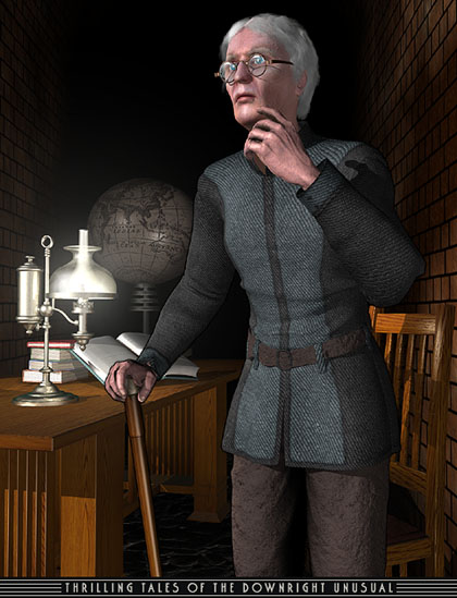 Osgood Finnegan as an aged inventor