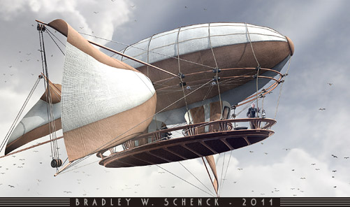 An Airship Sailing in the Future That Never Was