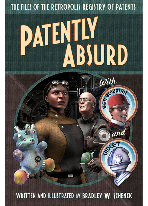 Cover design for ''Patently Absurd'