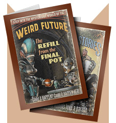 Pulp Science Fiction art on Greeting Cards & Invitations
